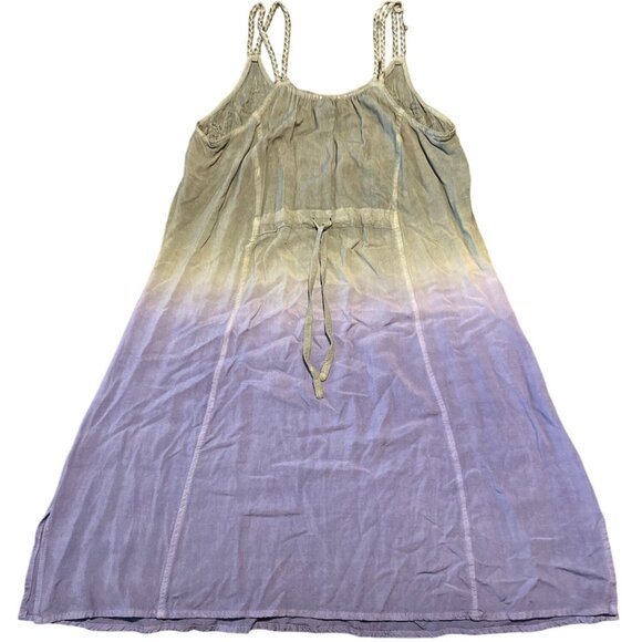 Raya Sun Blue Ombre Embroidered Sleeveless Dress M Cotton Rayon Made In India - Picture 8 of 9